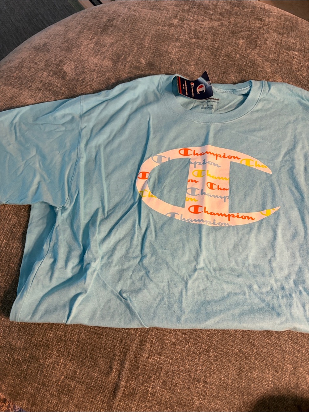 Champion Light Blue Logo Tee